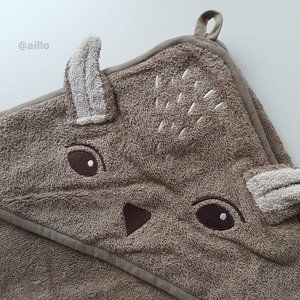 IKEA TROLLDOM Baby towel with hood, deer, brown
